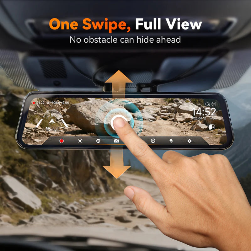 WOLFBOX G900 TriPro Bumper Version 3 Channel Rearview Mirror