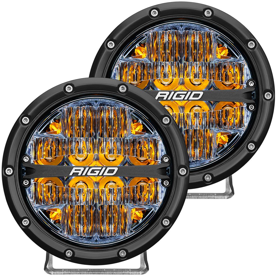 360-SERIES 6 INCH LED OFF-ROAD DRIVE OPTIC WITH AMBER BACKLIGHT PAIR
