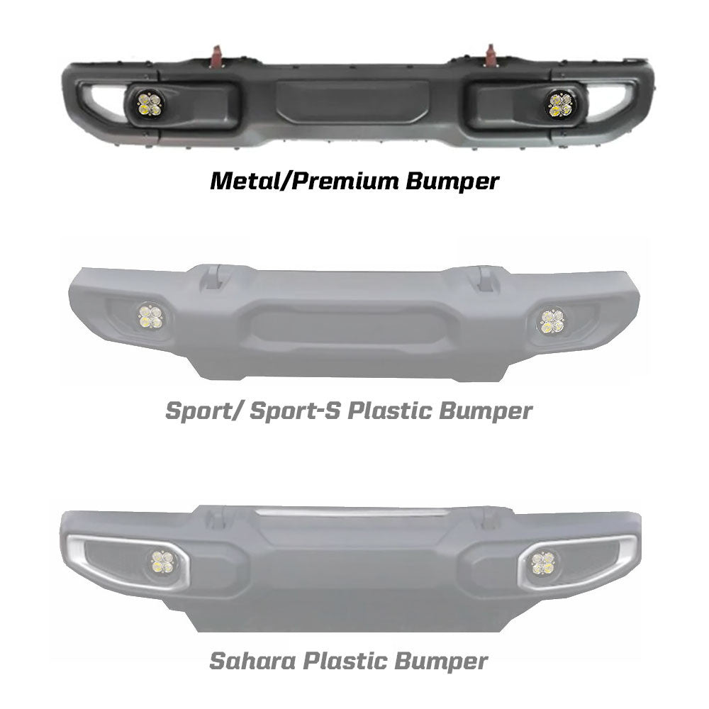 Jeep JL/JT Squadron-R Pro Fog Pocket Light Kit - Jeep 2020-24 Gladiator; 2018-24 Wrangler JL; NOTE: w/ OE Rubicon Bumper
