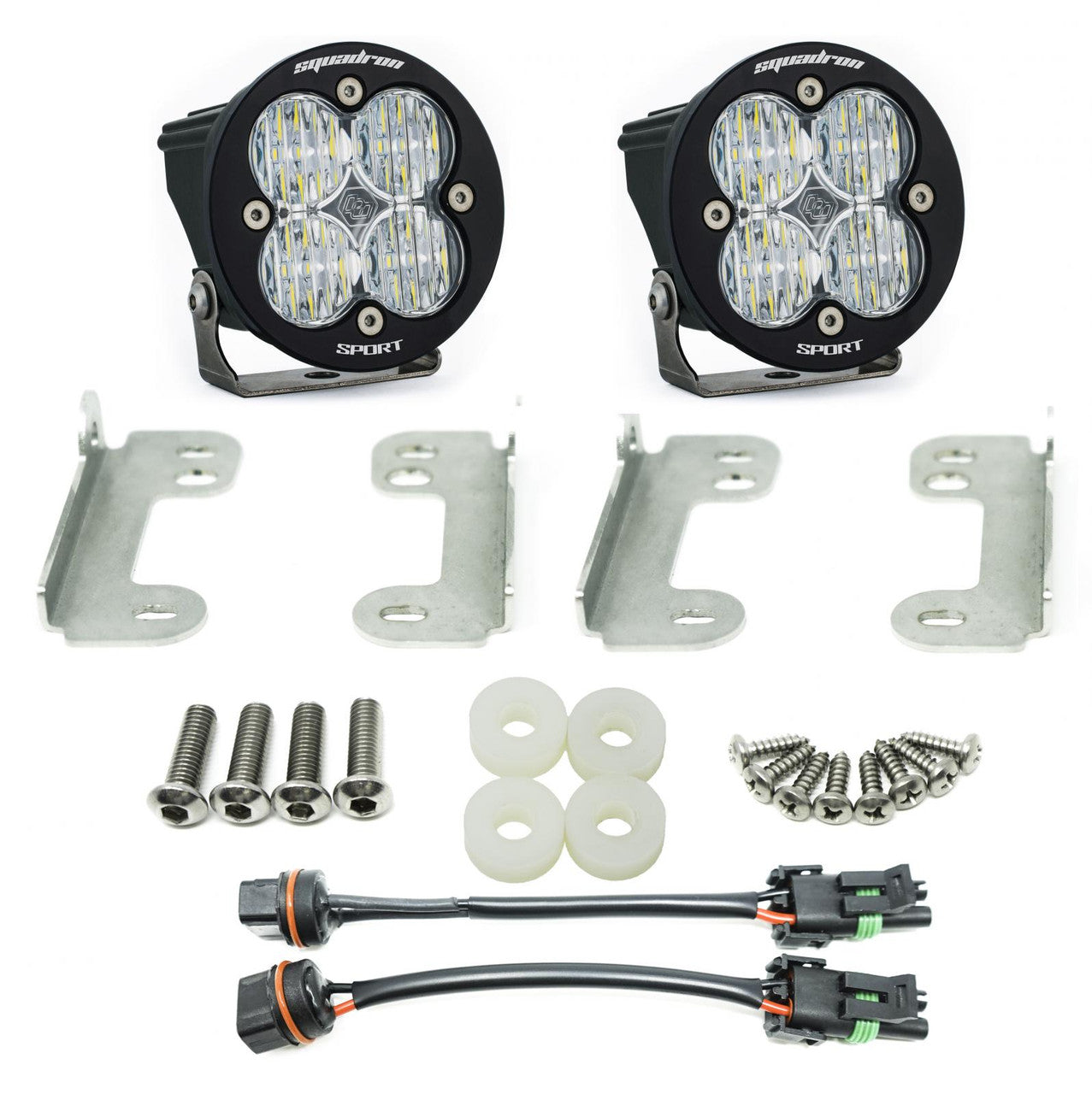 Jeep JL/JT Squadron-R Sport Fog Pocket Light Kit - Jeep 2020-24 Gladiator; 2018-24 Wrangler JL; NOTE: w/ OE Sahara Bumper