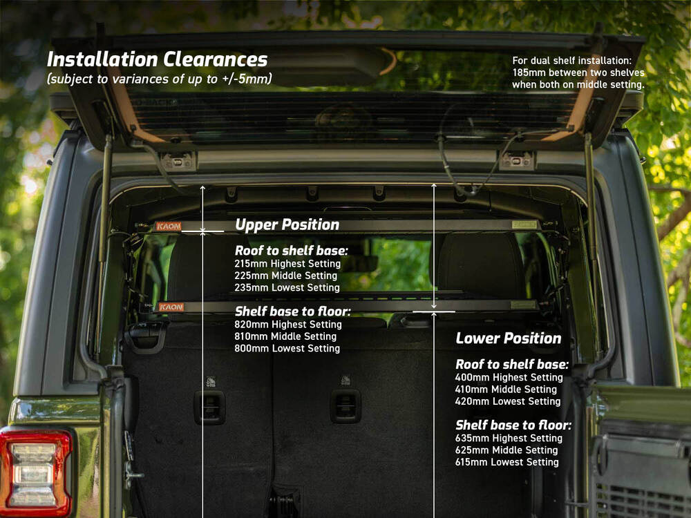 Standalone Rear Roof Shelf to suit Jeep Wrangler
