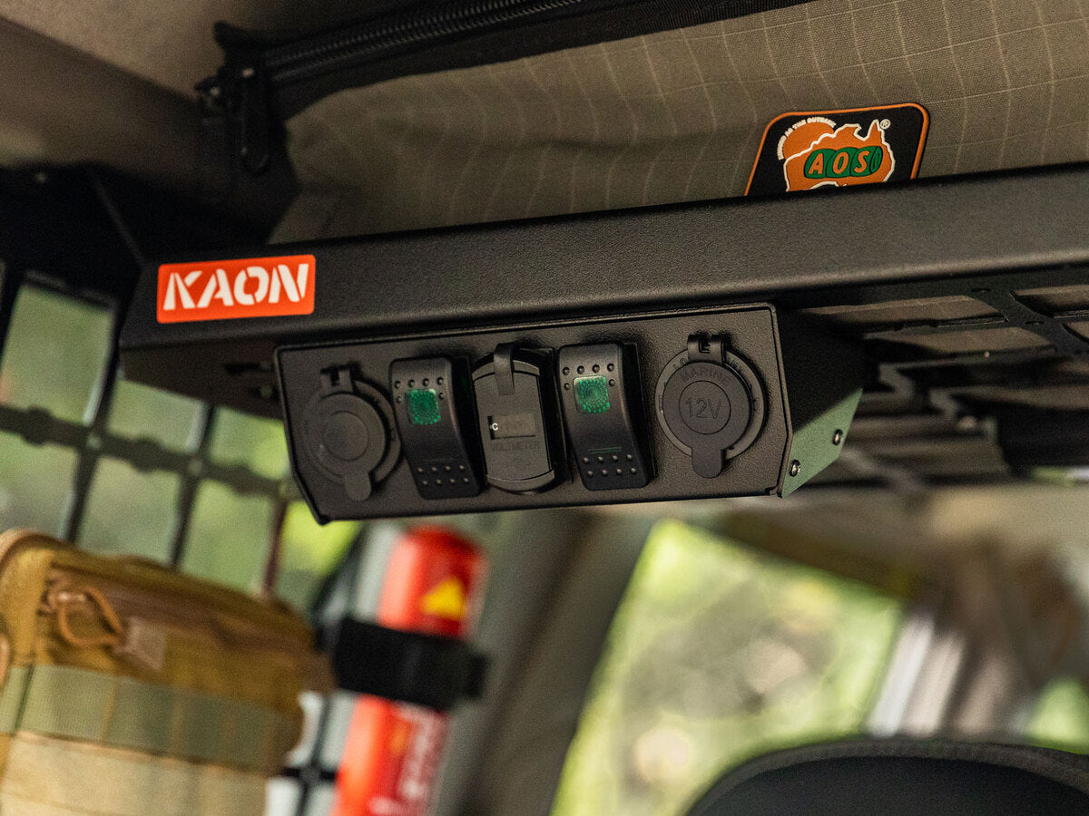 12V Electrical Console & Rock Light Panel Pair to suit KAON Molle Mesh