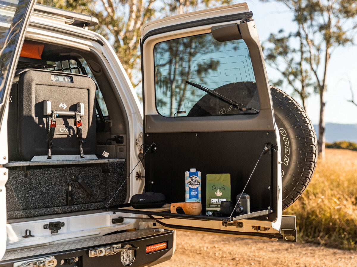 Rear Door Drop Down Table & Door Cards to suit Nissan Patrol Y61 GU