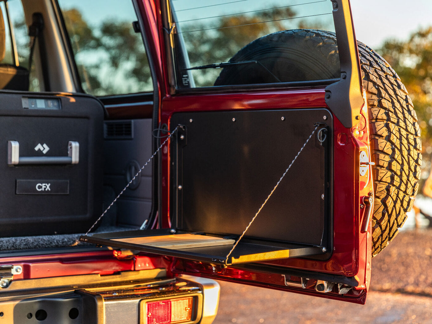 Rear Door Drop Down Table & Door Cards to suit Toyota Land Cruiser 70 Series