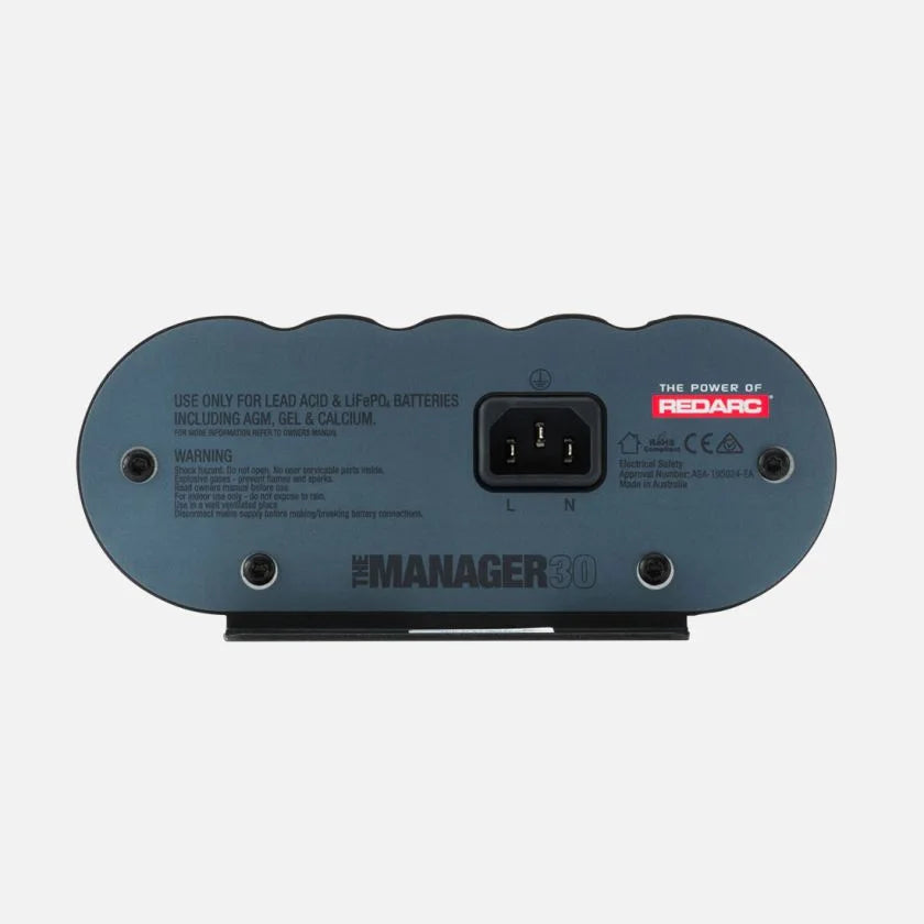 The Manager30 Battery Management System with Redvision Display and UK AC Plug