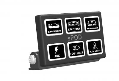 sPOD SOURCELT W/ MINI6 FOR UNIVERSAL W/ 36" BATTERY CABLES 6 Switches
