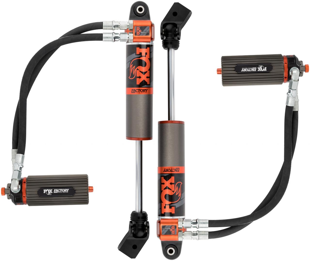 ممتص صدمات أمامي فئة FOX 3.0 DSC بخزان زيت وصمام تحويل داخلي يتناسب مع سيارات جيب رانجلر JL (مجموعة من 2) - قابل للتعديل