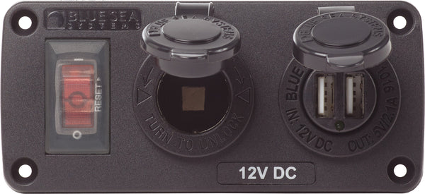 Accessory Panels - 15A Circuit Breaker, 12V Socket, 2.1A Dual USB Charger