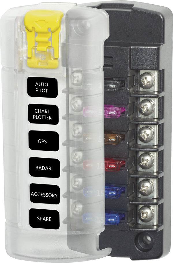 ST Blade Fuse Block - 6 Independent Circuits with Cover