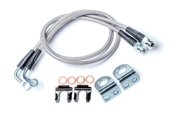 JK / TJ: 26” Stainless Steel Braided Brake Line Kit – Front