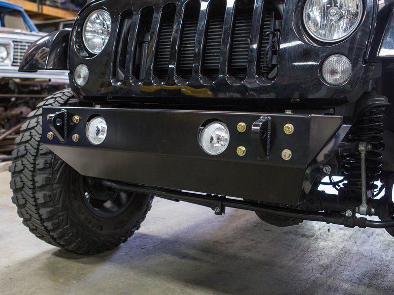 JEEP BUMPER FUSION WINCH 07-PRES WRANGLER JK, JKU FRONT STEEL BLACK.