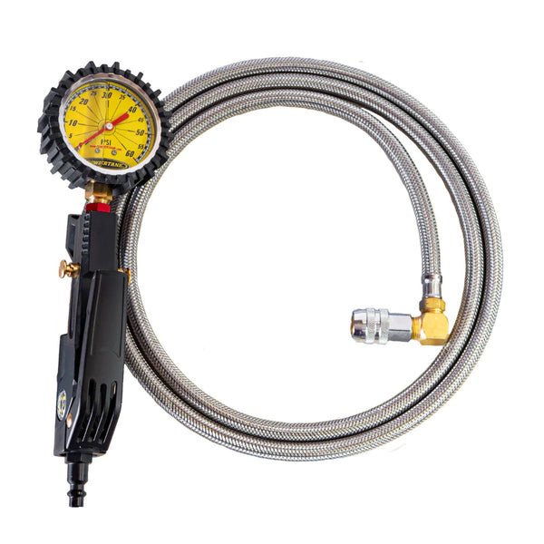 TROOPER SAFETY SERIES - 60 PSI LIQUID ANALOG VENTOSO TIRE INFLATOR W/ 6 FT. HOSE WHIP
