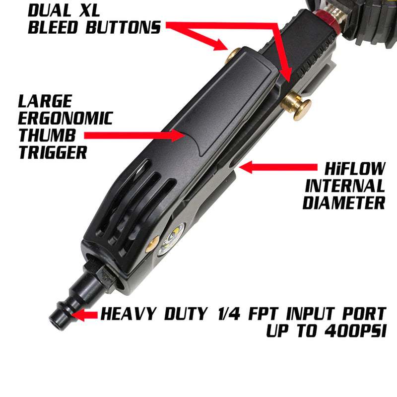 TROOPER SAFETY SERIES - 60 PSI LIQUID ANALOG VENTOSO TIRE INFLATOR W/ 6 FT. HOSE WHIP