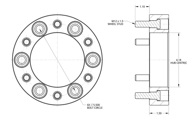 SpiderTrax 6 on 5.5 1.5" Thick Wheel Spacers (Toyota)