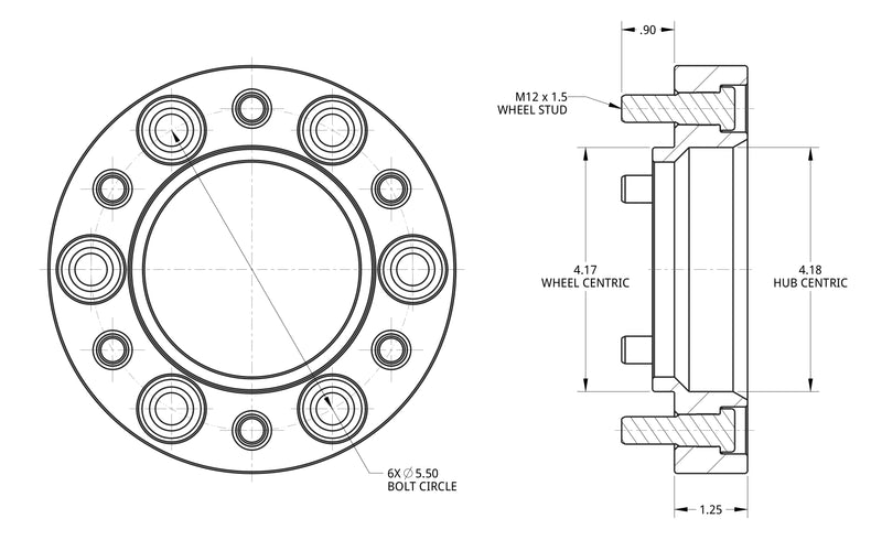 SpiderTrax 6 on 5.5 1.25" Thick Wheel Spacers (Toyota)